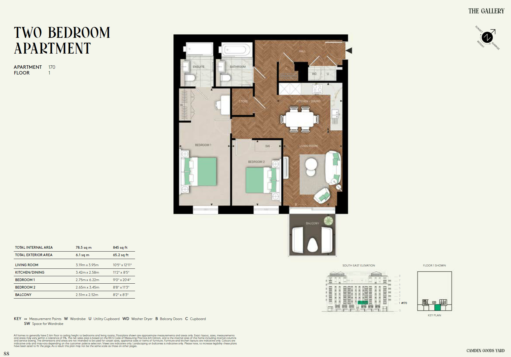 Two Bedroom TG2BA4 Floor Plan