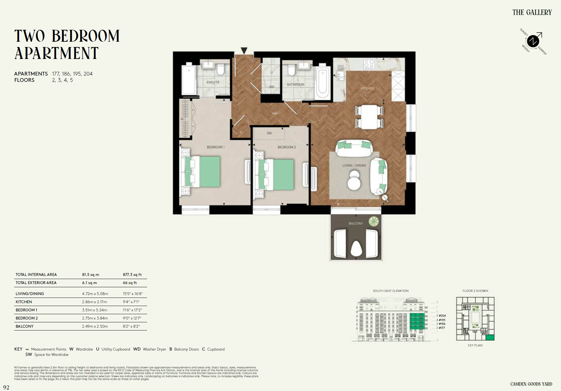 Two Bedroom TG2BA6 Floor Plan