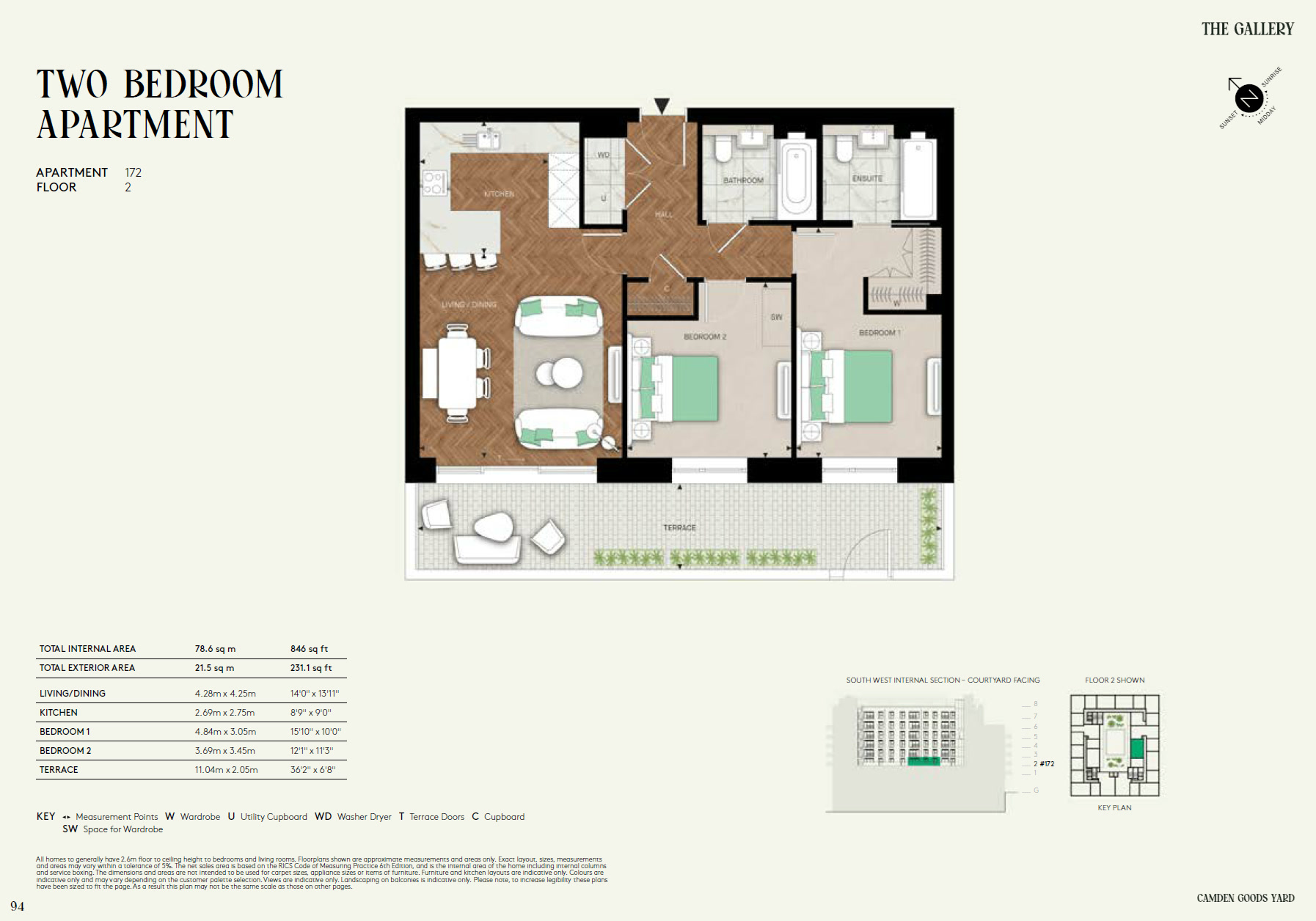 Two Bedroom TG2BA7 Floor Plan