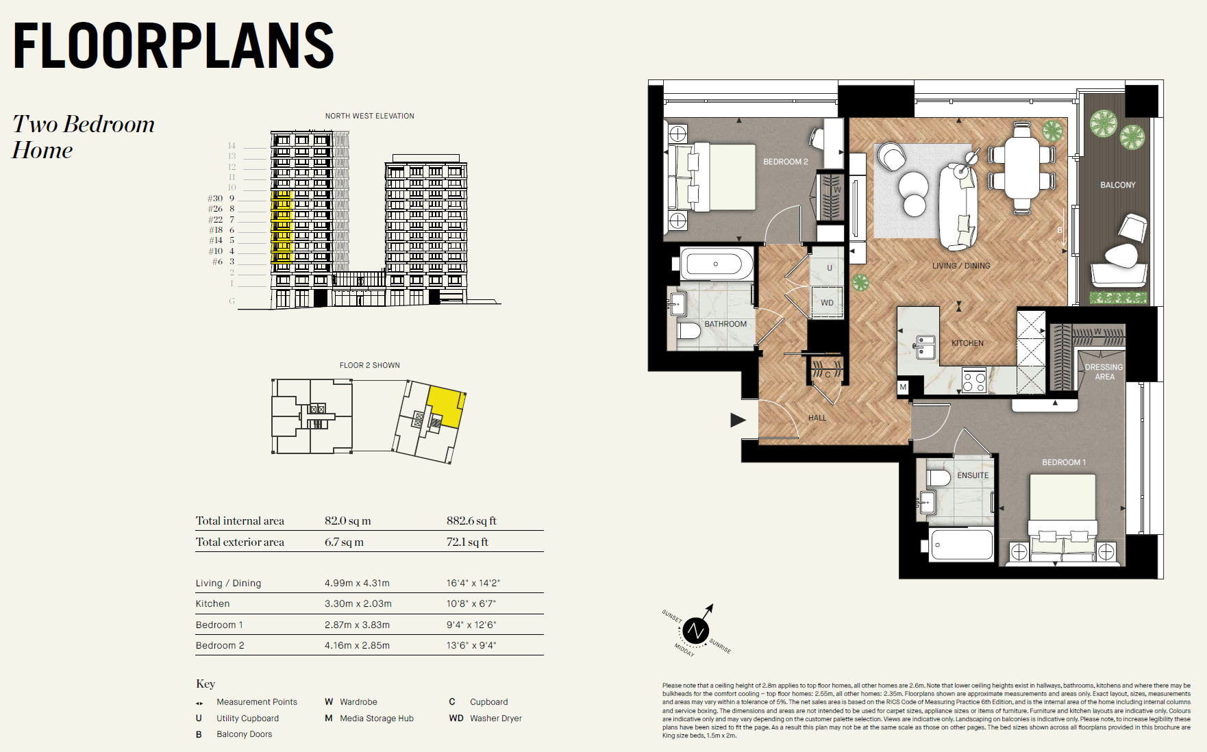 Two Bedroom TR2BA1 Floor Plan