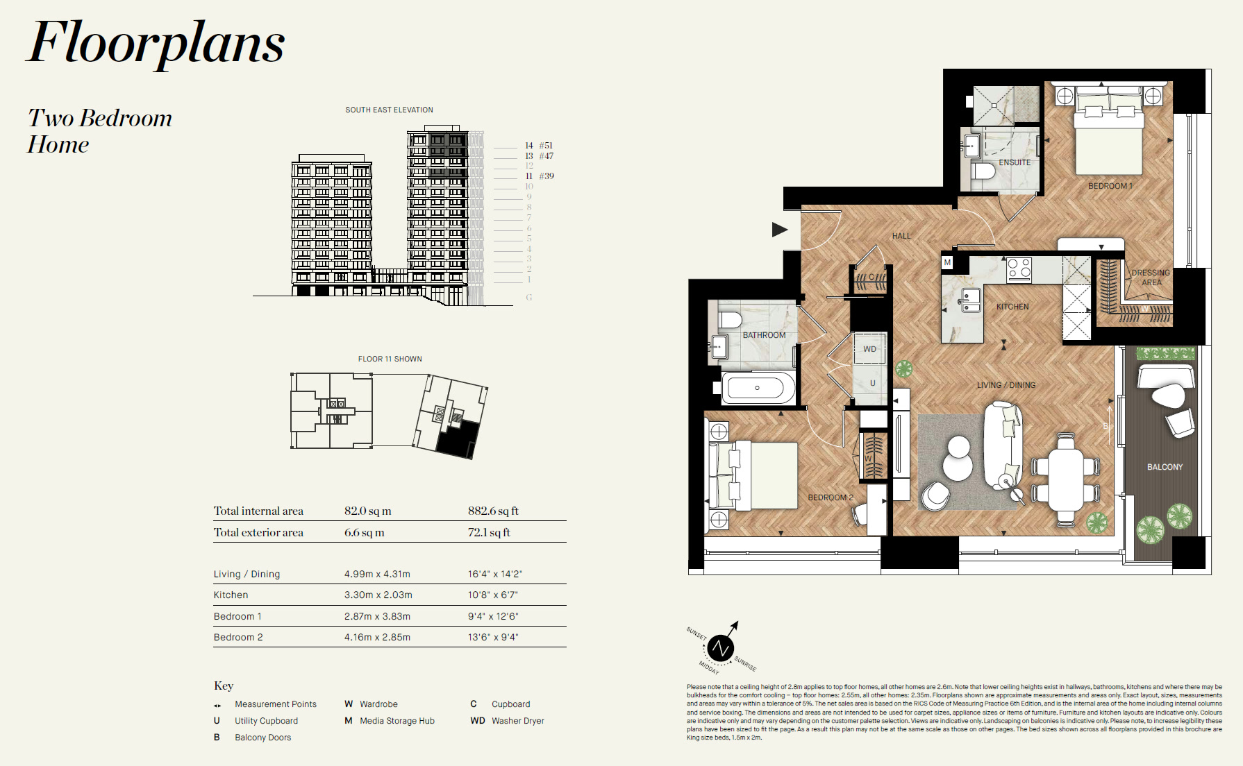 Two Bedroom TR2BA4 Floor Plan