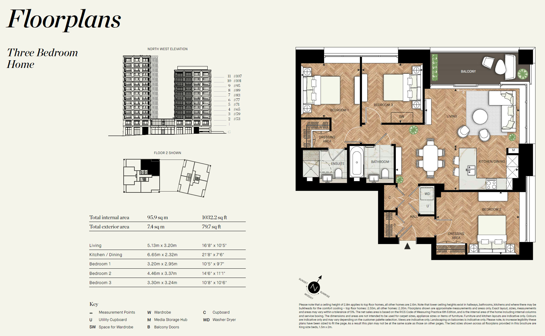 Three Bedroom TR3BA1 Floor Plan