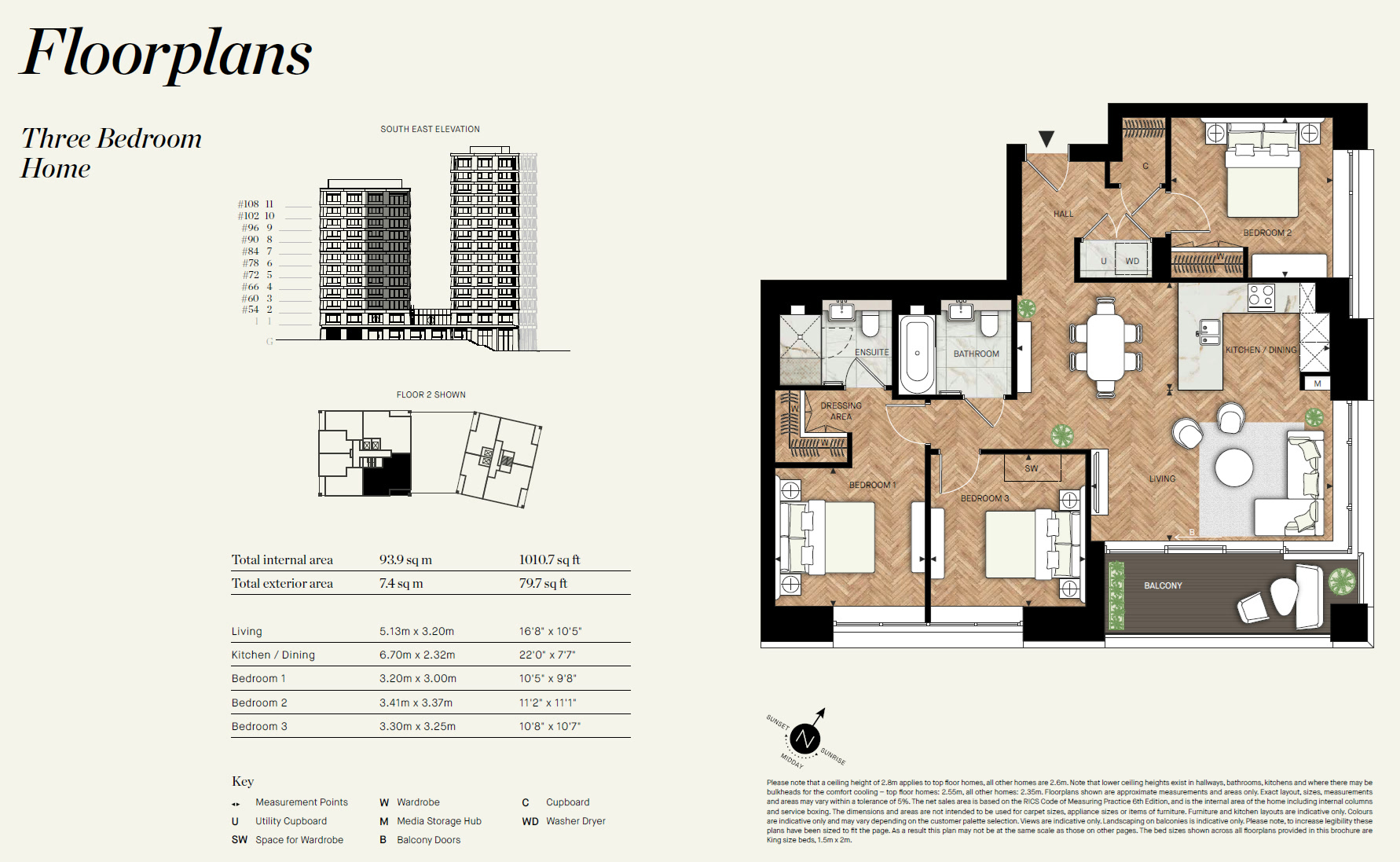 Three Bedroom TR3BA2 Floor Plan