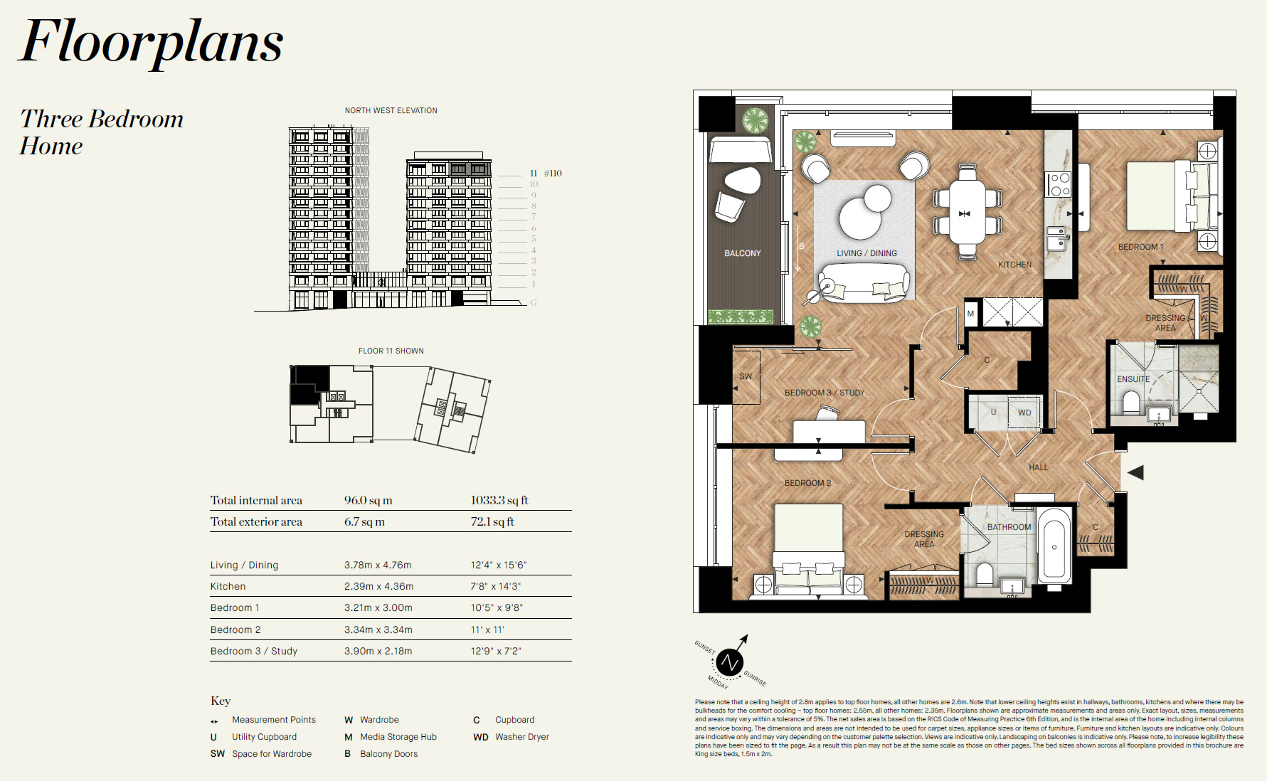 Three Bedroom TR3BA4 Floor Plan