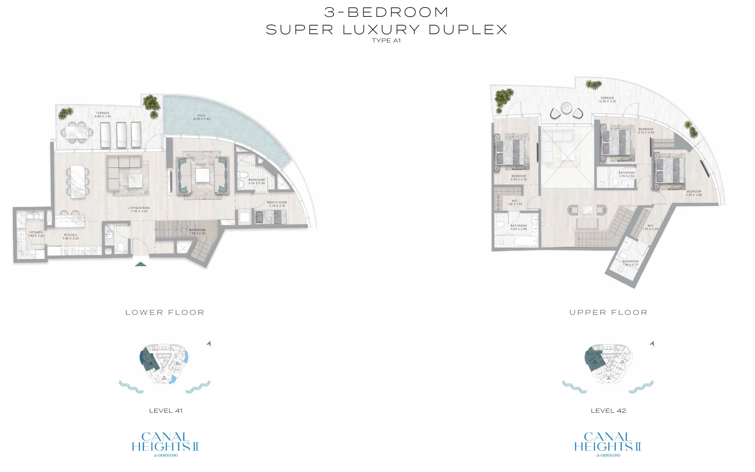 Canal Height Dubai – 3BR 1