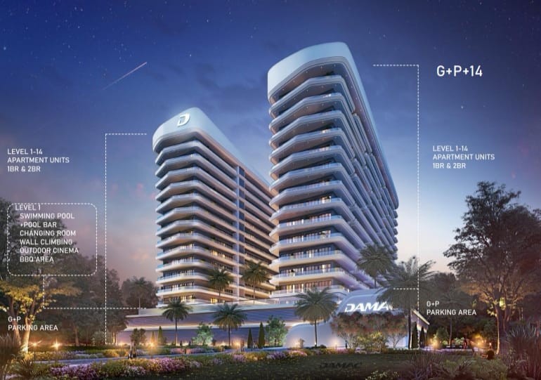 ELO 3 Damac Hill 2 architectural rendering building levels