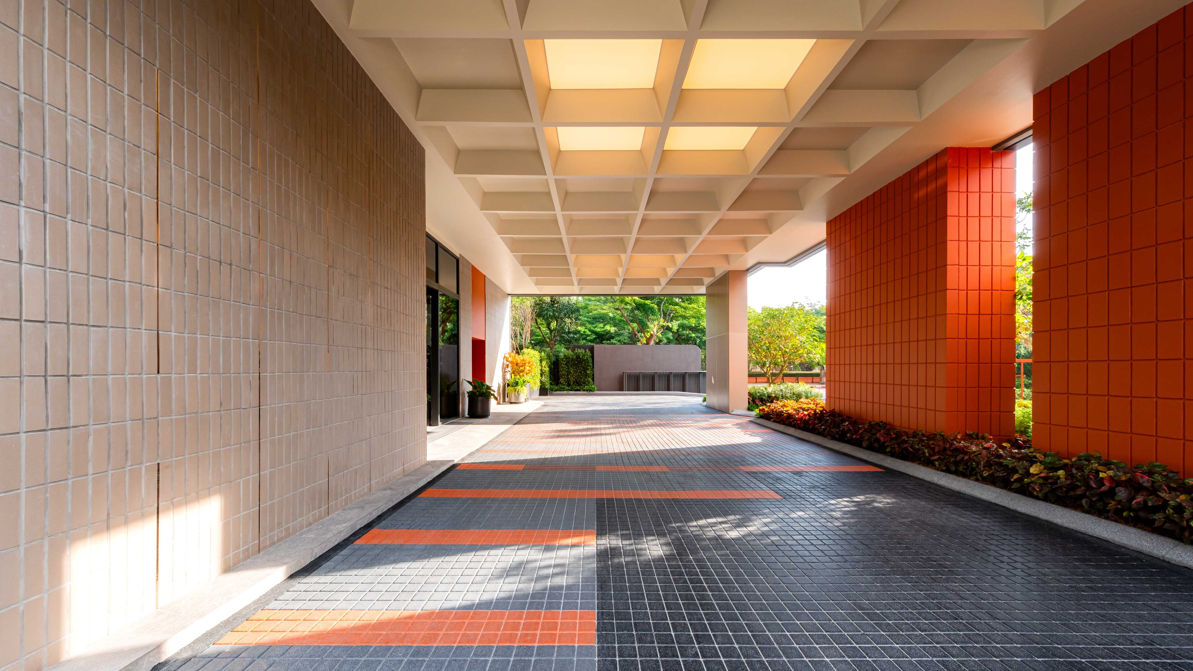 Modern covered walkway