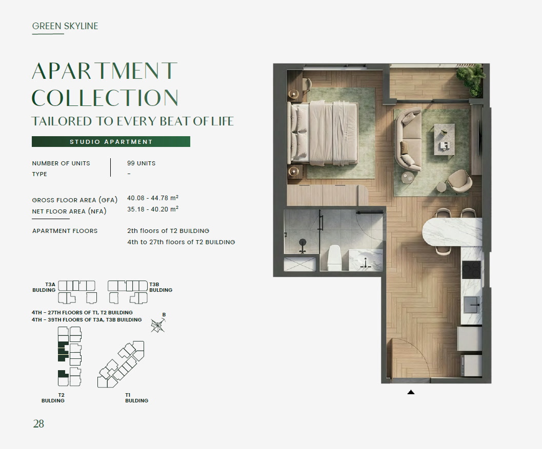 Green Skyline STUDIO Floor Plan