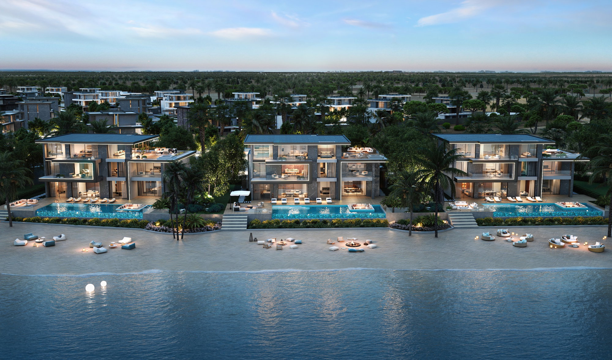 Jacob and Co Beachfront Living By Ohana aerial view beachfront mansions