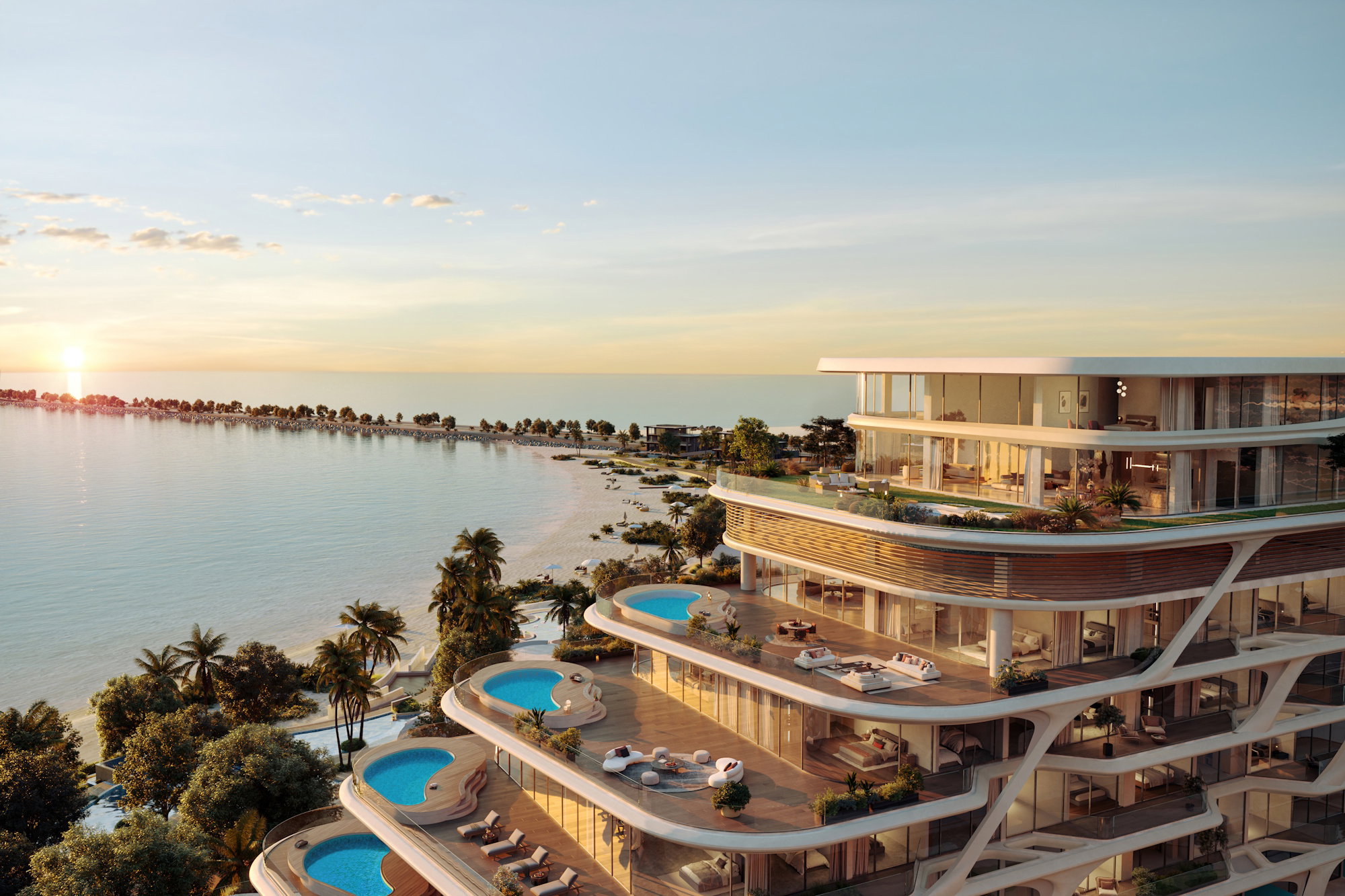 Jacob Co Beachfront Living By Ohana aerial view luxury penthouses