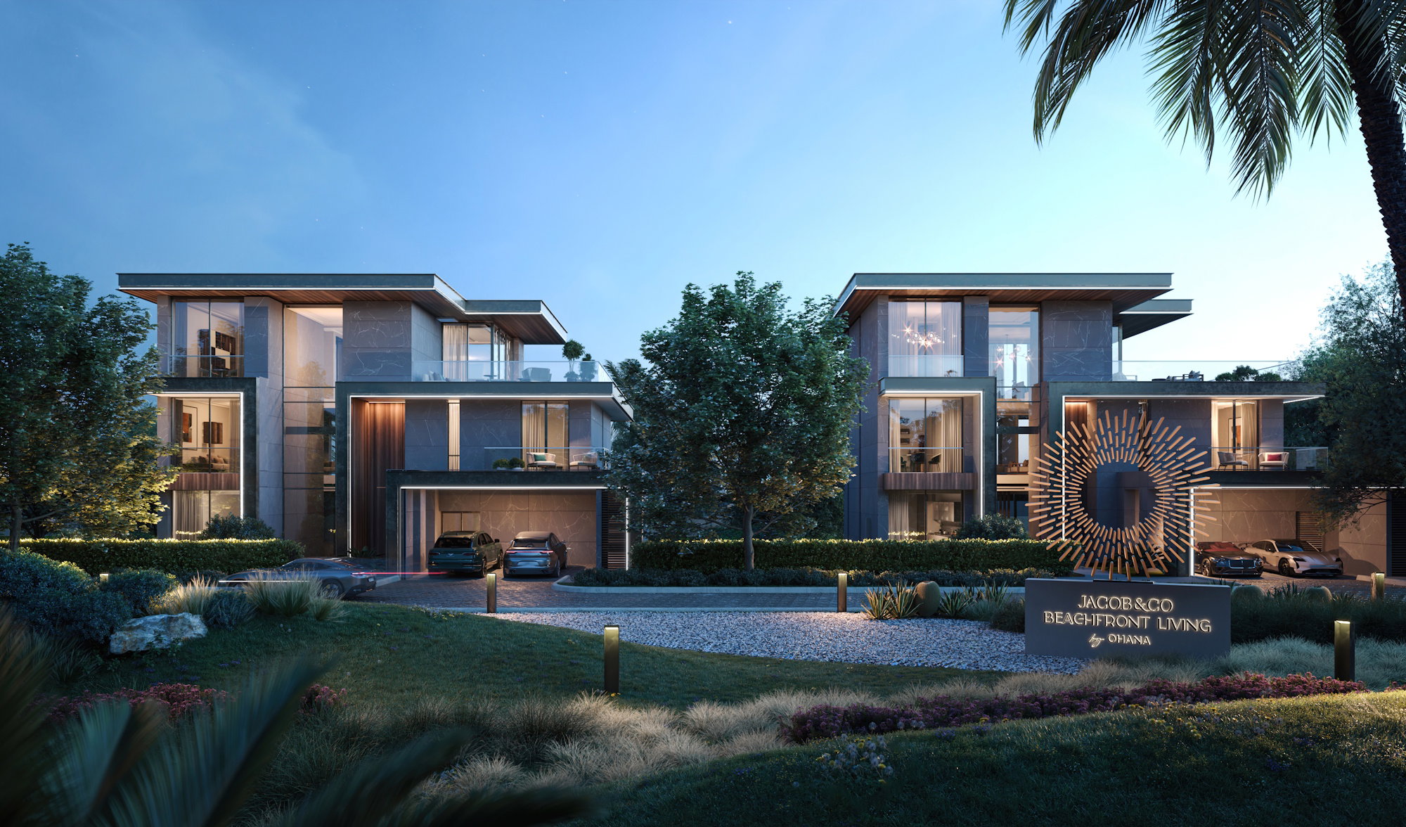 Jacob and Co Beachfront Living By Ohana exterior villas evening view