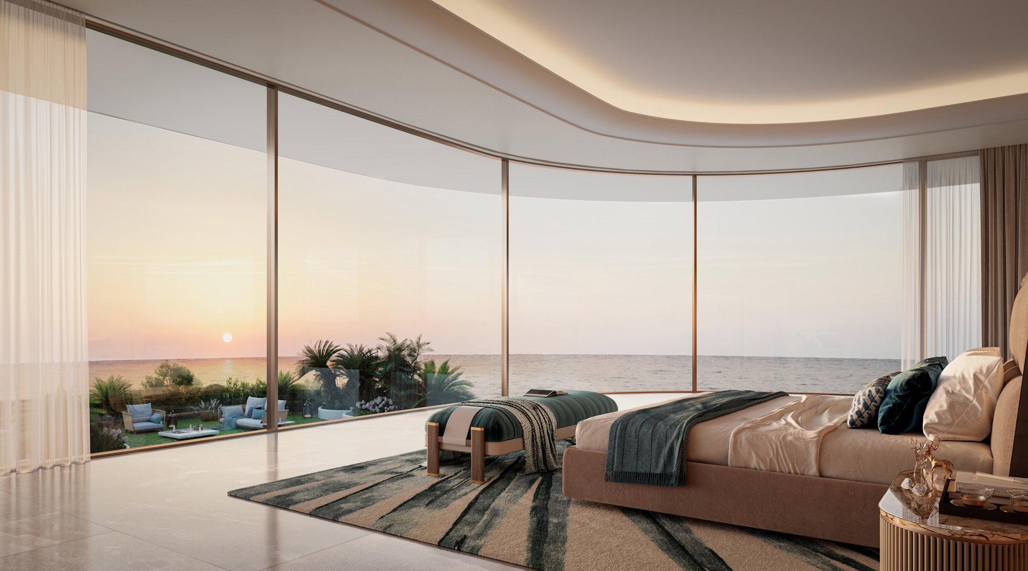 Jacob Co Beachfront Living By Ohana master bedroom sunset view