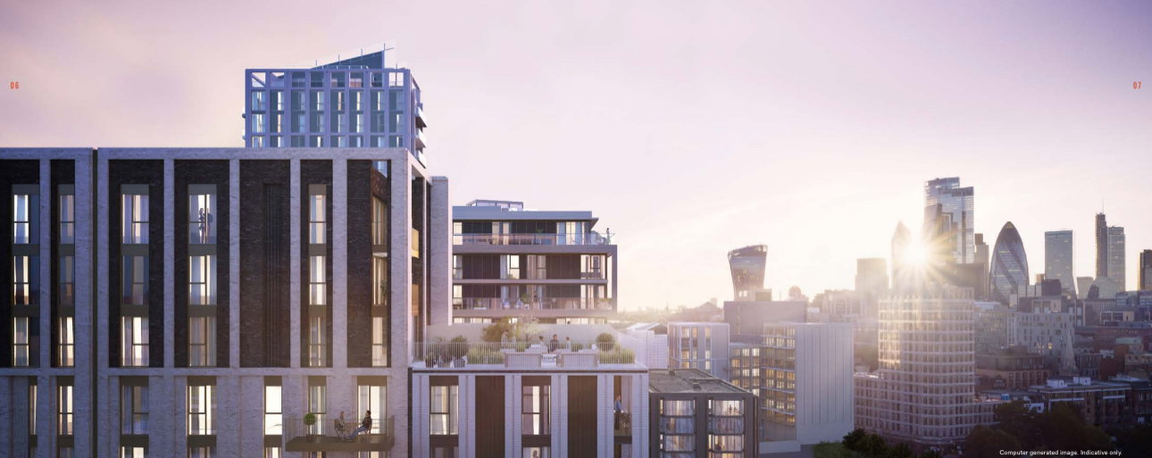 London Dock Saffron Wharf skyline view