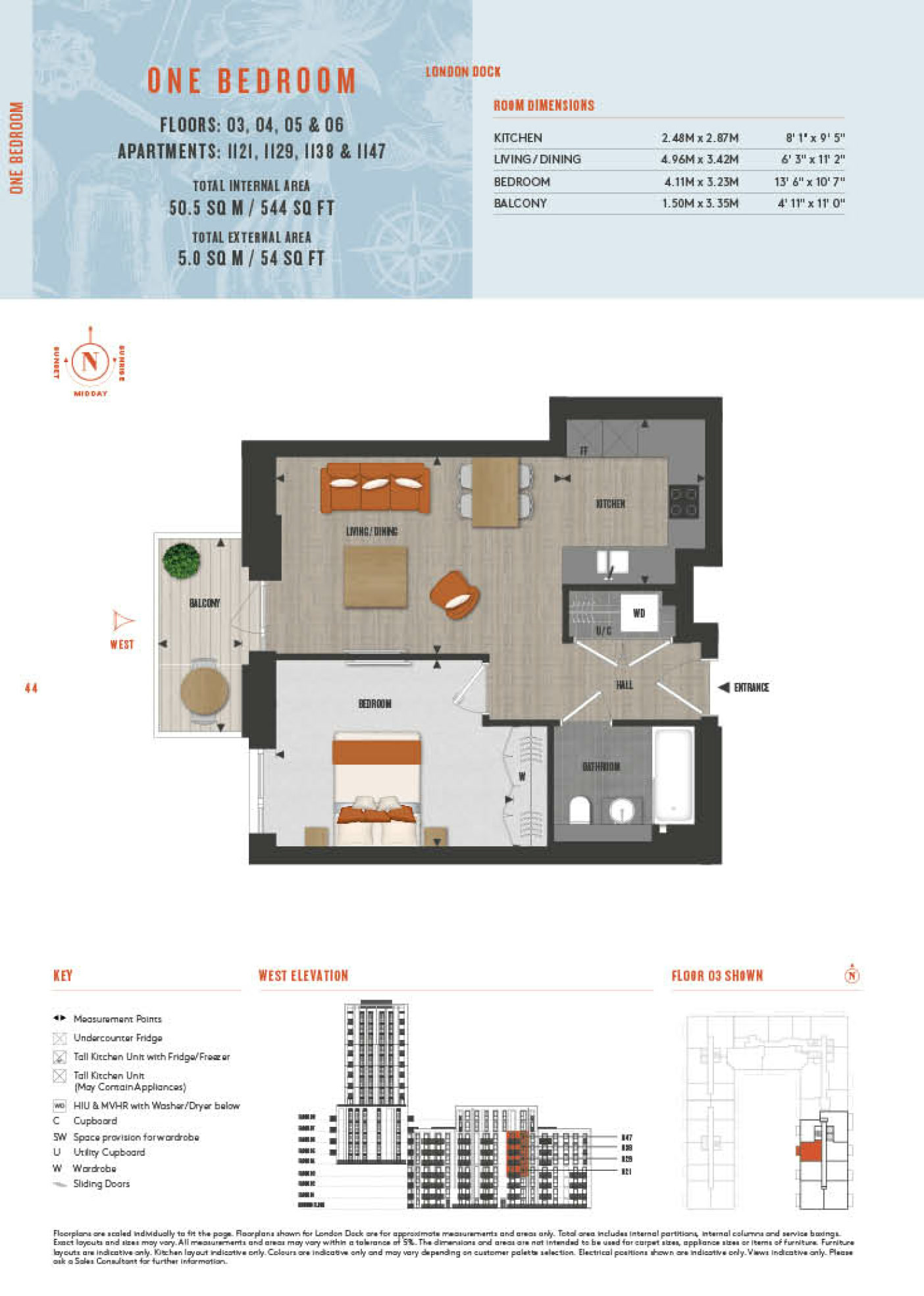 1 Bedroom Type 1121 Floor Plan