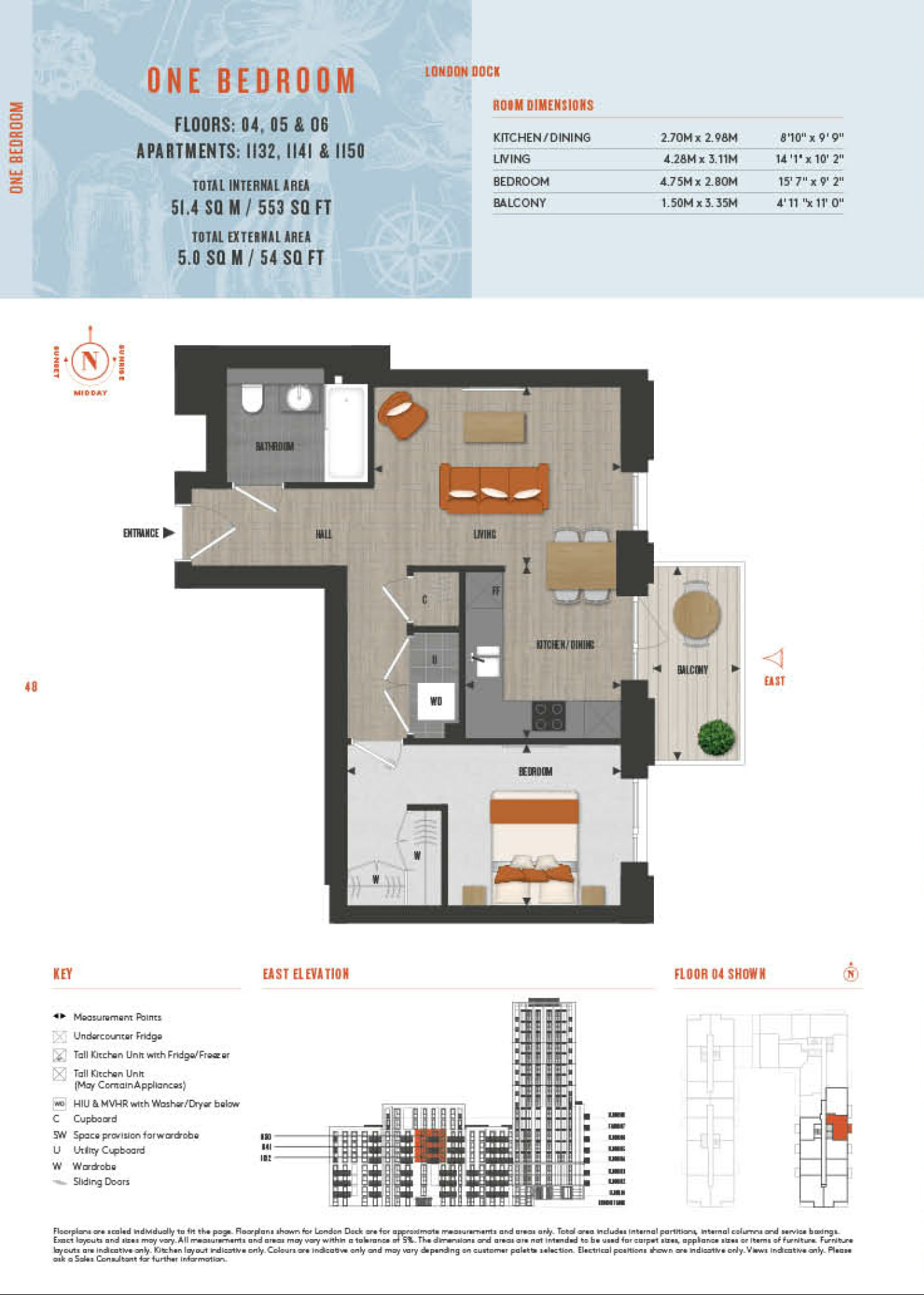 1 Bedroom Type 1132 Floor Plan
