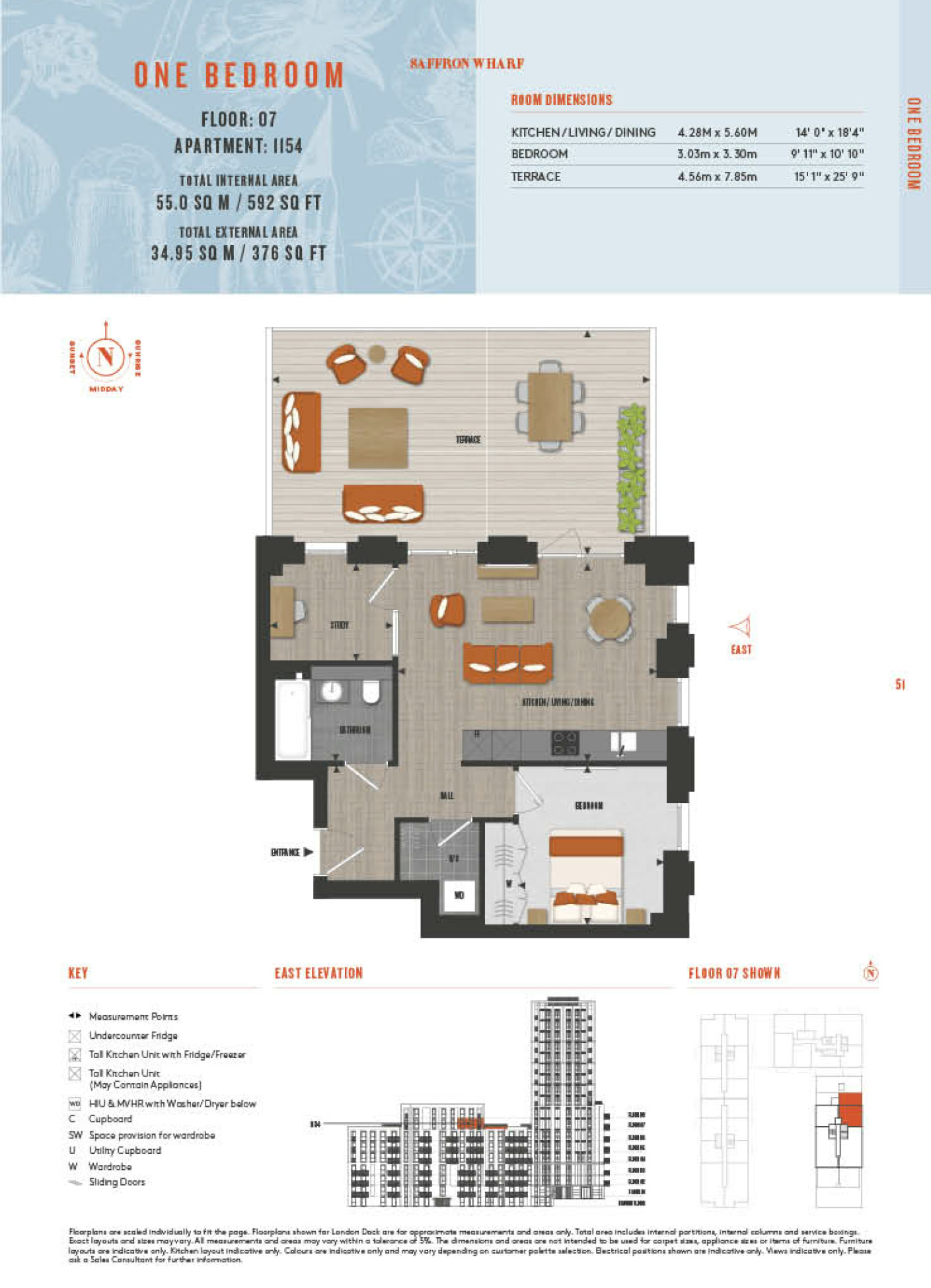 1 Bedroom Type 1154 Floor Plan