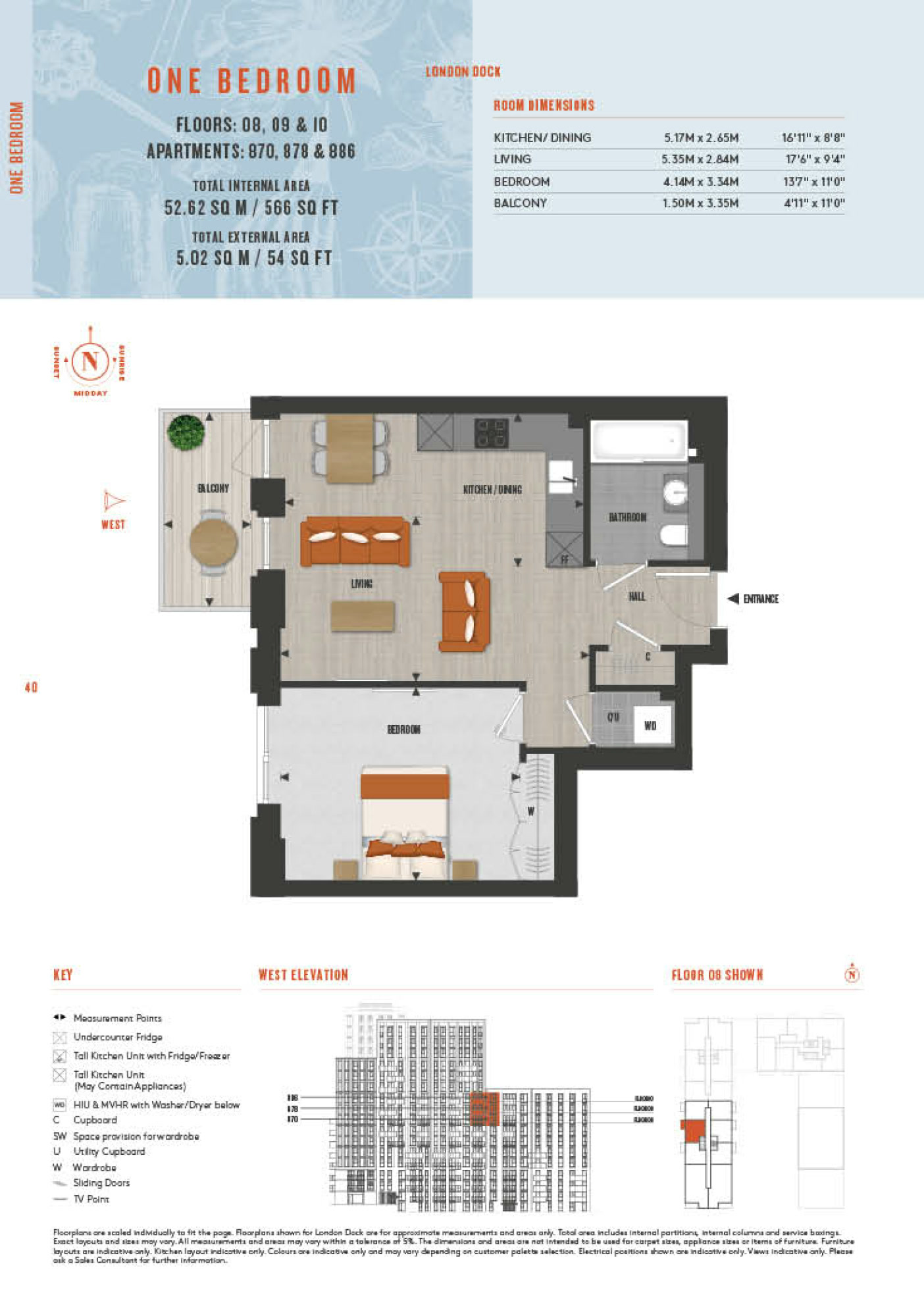 1 Bedroom Type 870 Floor Plan