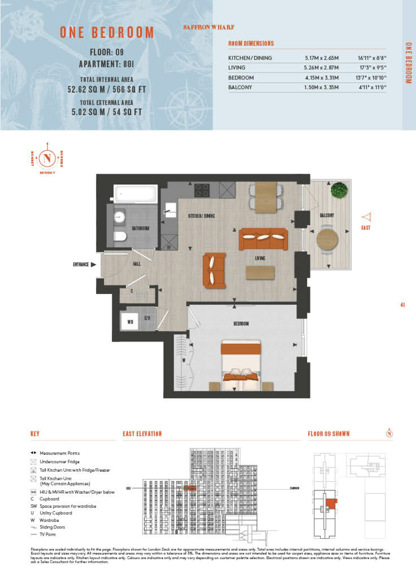 1 Bedroom Type 881 Floor Plan