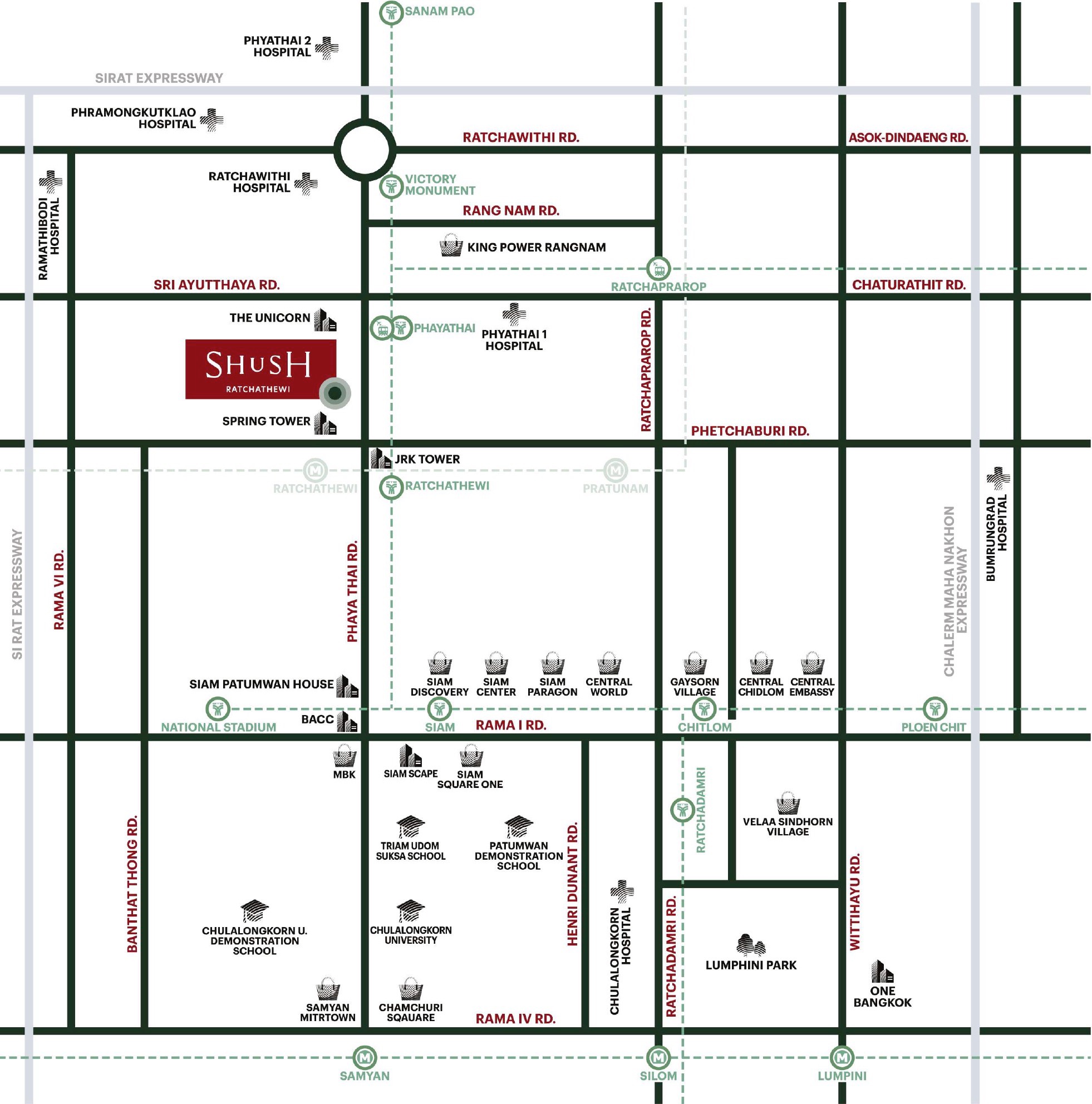 Shush Ratchathewi Sansiri Location Map