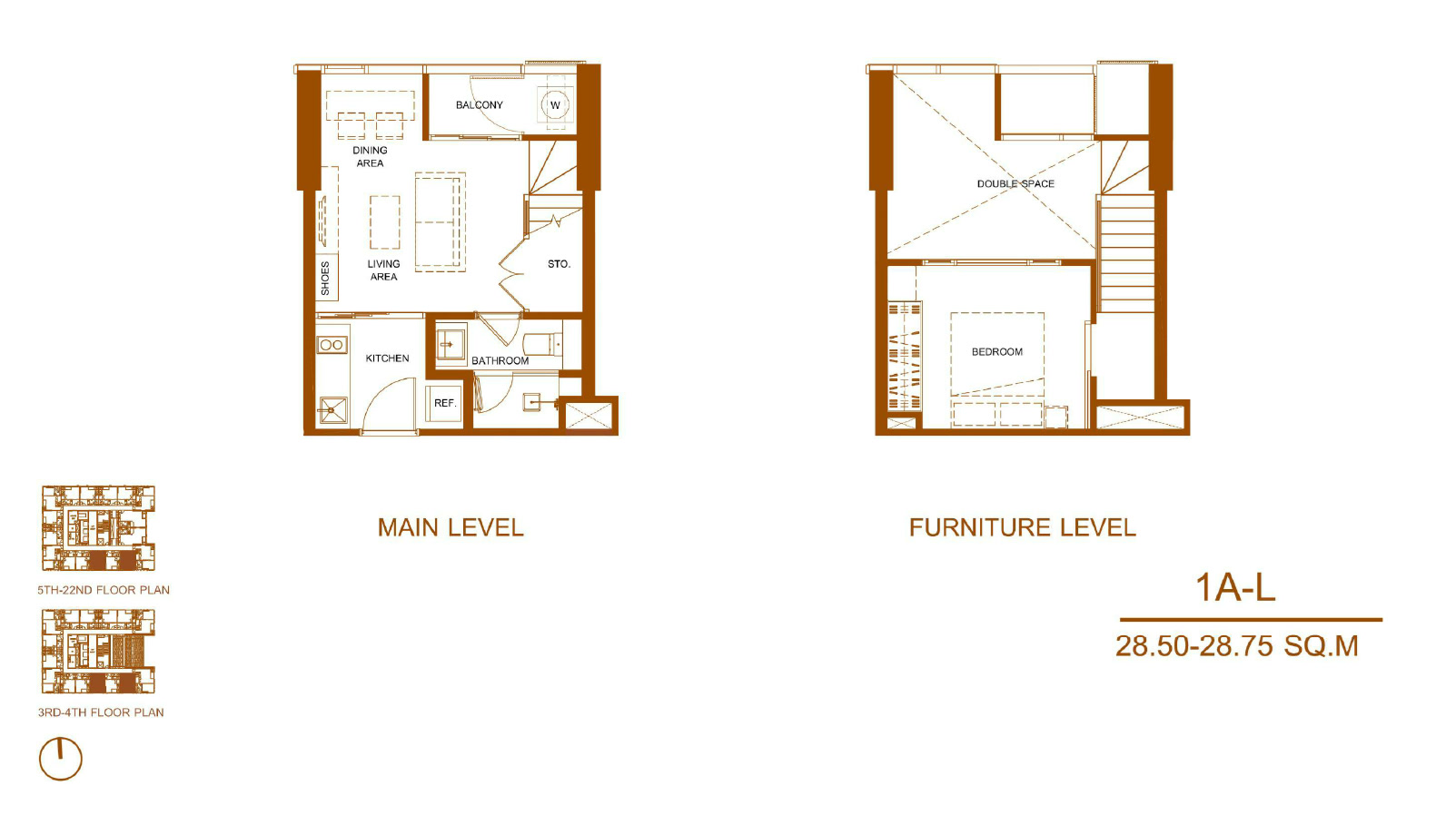 Shush Ratchathewi 1 Bed 1 Bath Type 1A L Floor Plan