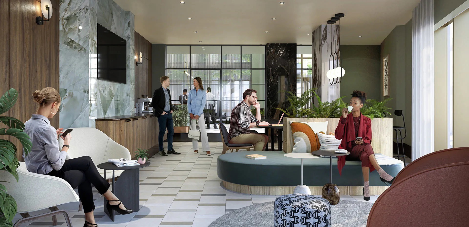 TwelveTrees Park lobby lounge area