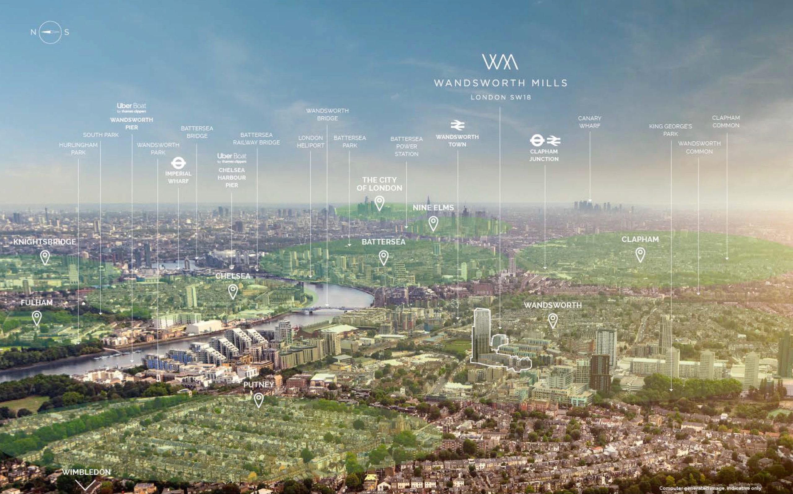 Wandsworth Mills – Location Birds View
