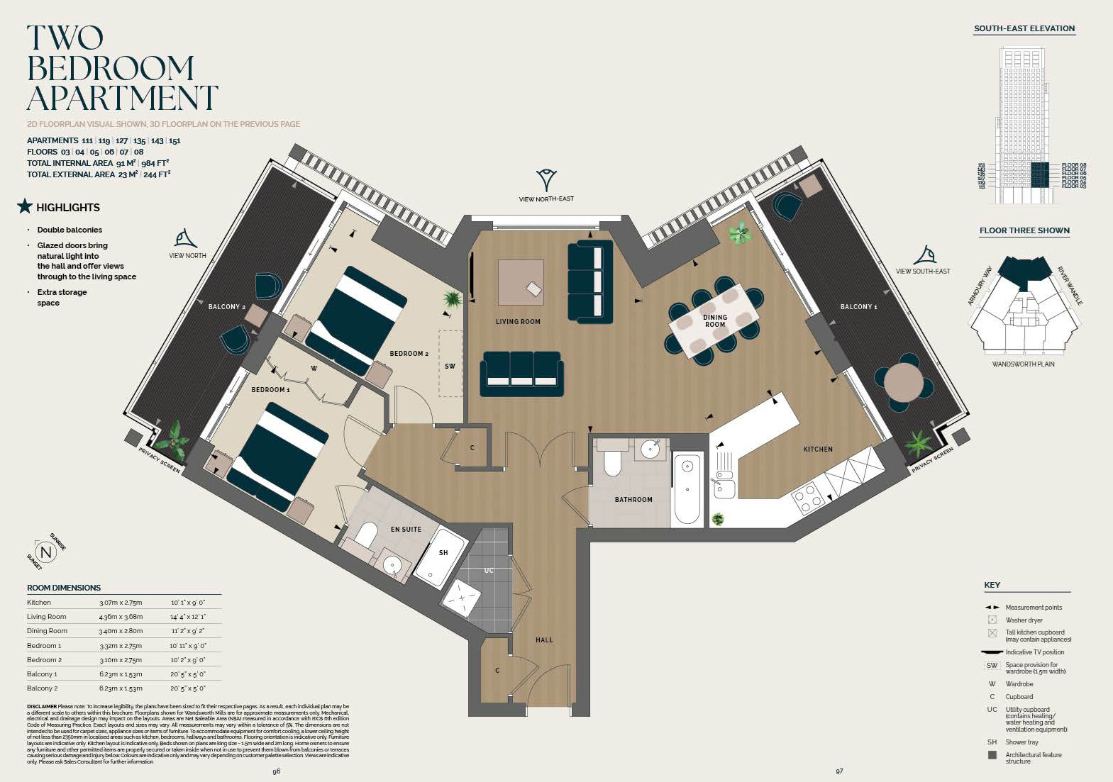 2 Bedroom Floor Plan 2BR-127