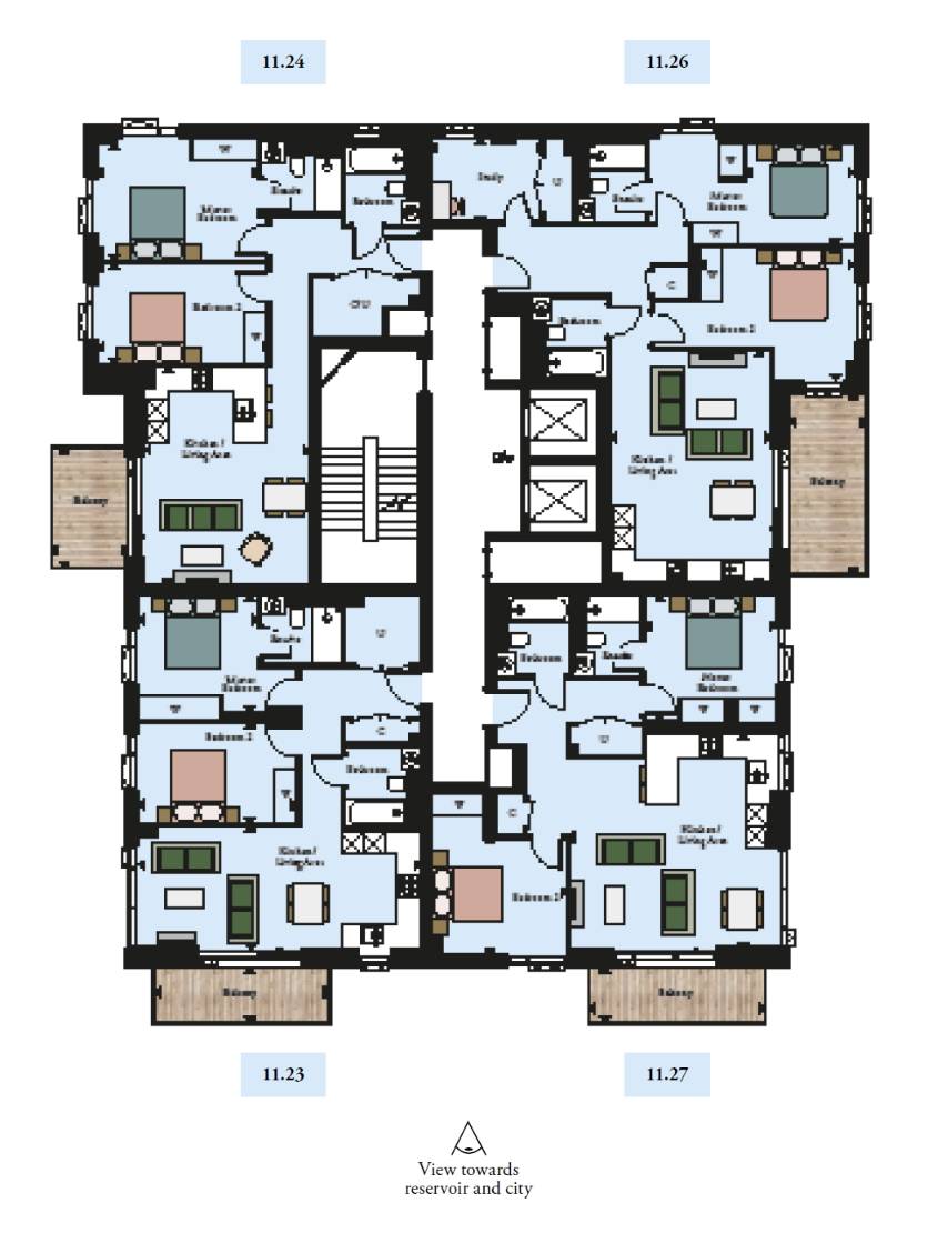 Woodberry Down 2 Bed Type 11.24 Floor Plan