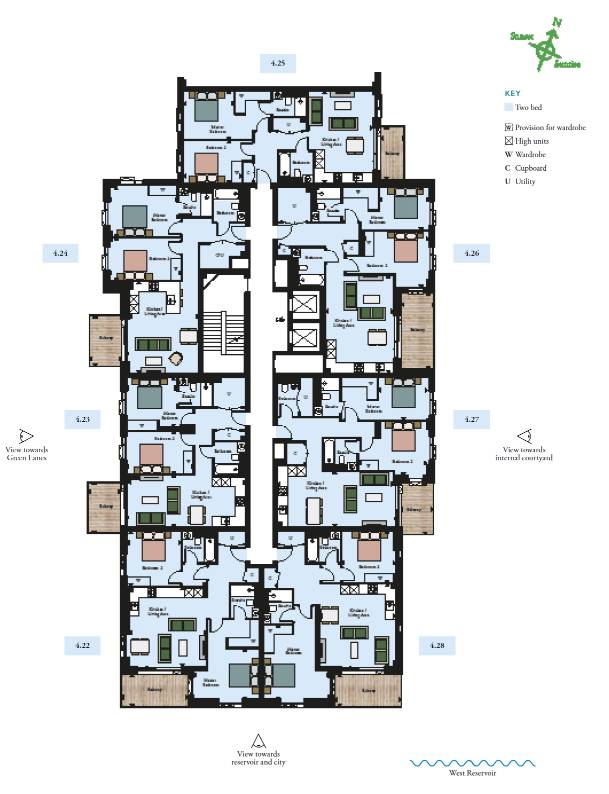 Woodberry Down 2 Bed Type 4.23 Floor Plan
