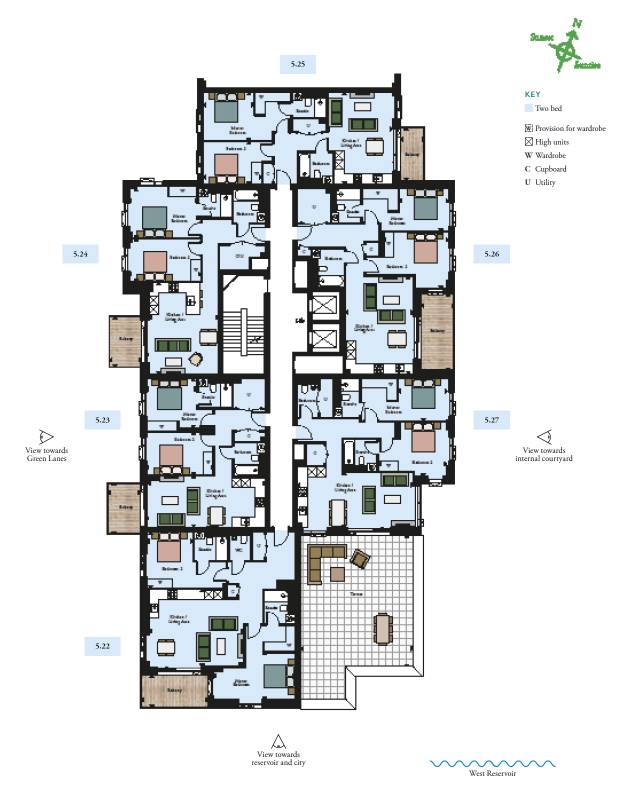 Woodberry Down 2 Bed Type 5.24 Floor Plan
