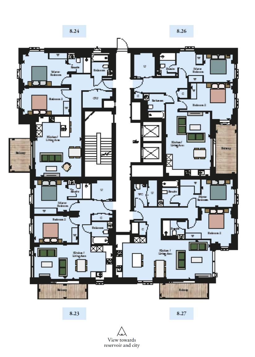 Woodberry Down 2 Bed Type 8.26 Floor Plan