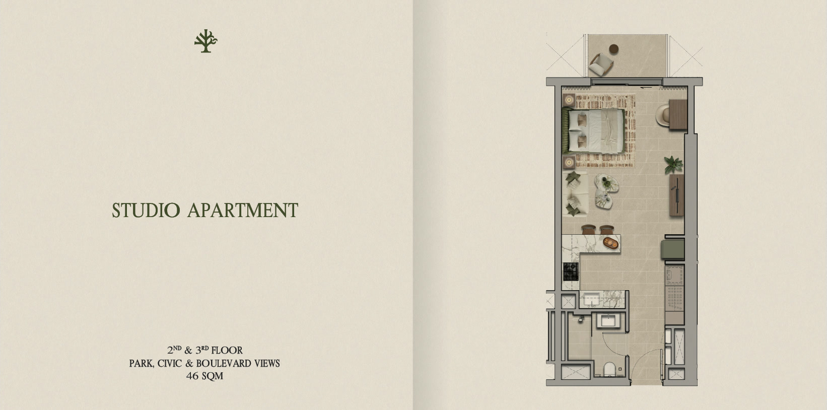 Yas Park Place – Studio Type A Floor Plan
