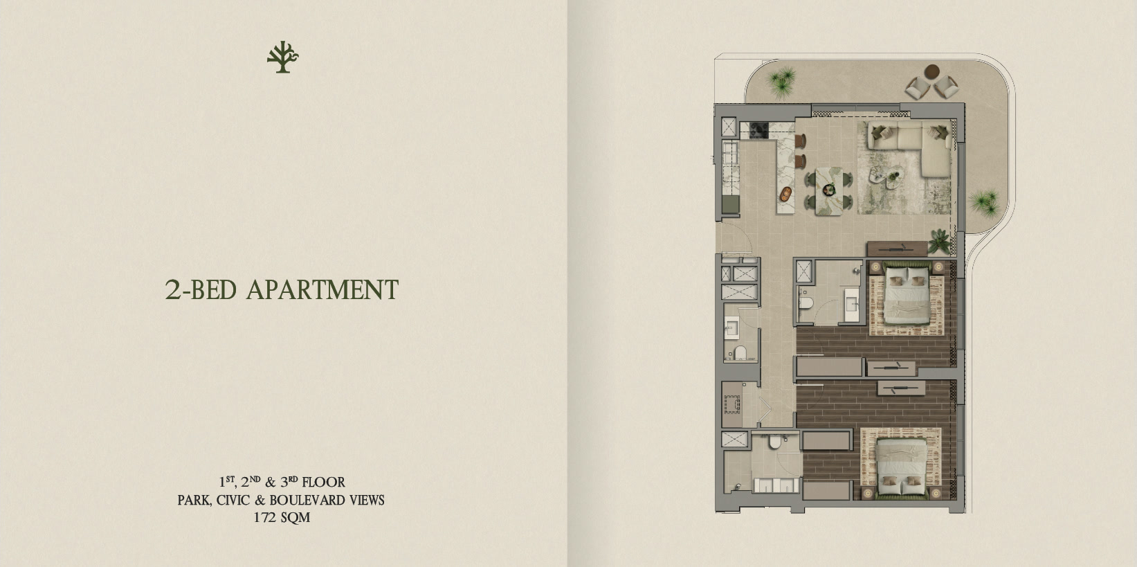 Yas Park Place – 2 Bed Type C Floor Plan