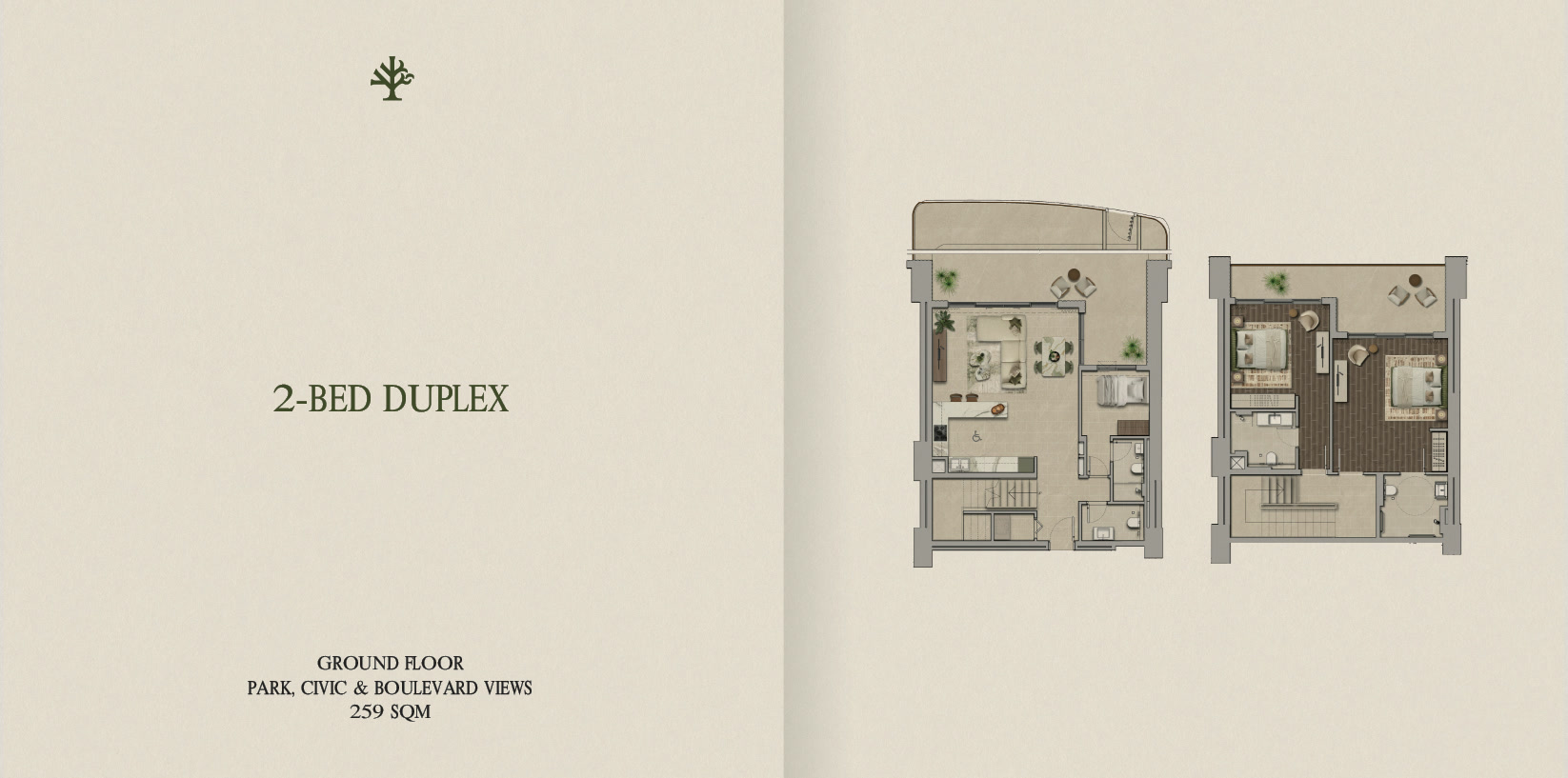 Yas Park Place – 2 Bed Duplex Type C1 Floor Plan