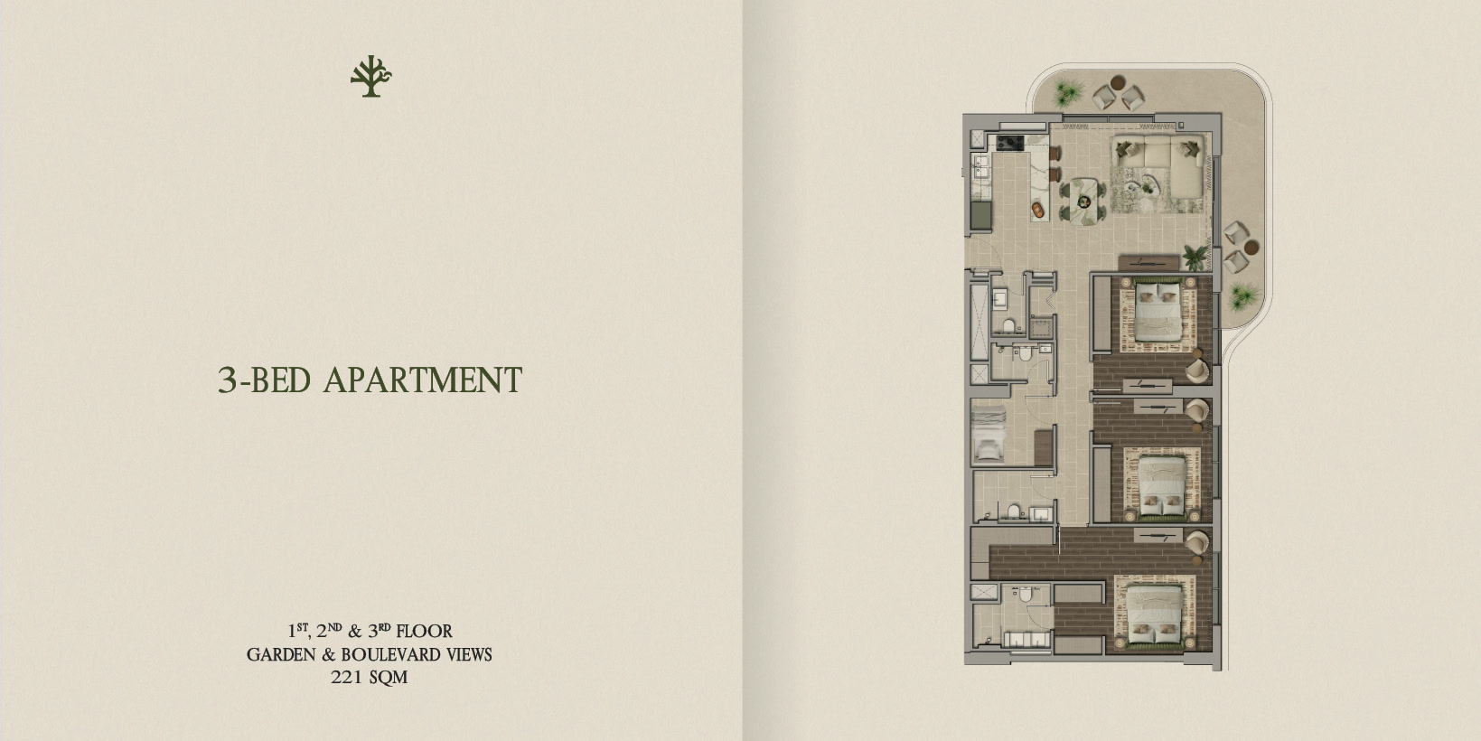 Yas Park Place – 3 Bed Type D Floor Plan